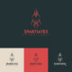 flat design spartan helmet logo