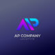 gradient ap monogram logo design template