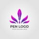 gradient quill pen logo with tagline template