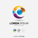 gradient tridimensional abstract company logo