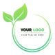 green leaves round logo