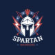 spartan helmet logo design template